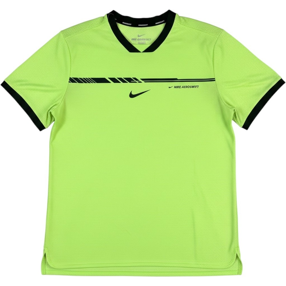 Nike AeroReact Shirt Men Medium Neon Green Rafael Nadal Tennis Polyester EUC